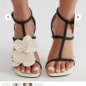 Fashion Nova Black and White Floral Heels